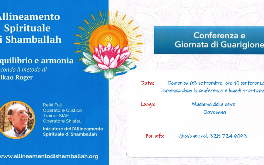 Conferenza e Giornata di Guarigione 08 Settembre – Clavesana (CN)