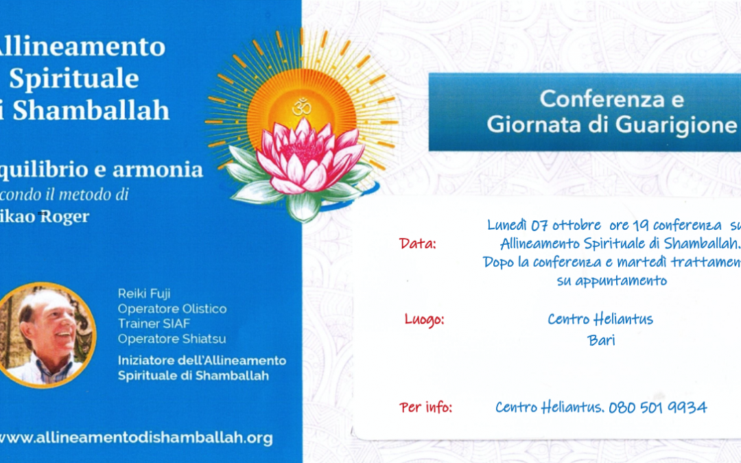 Conferenza e Giornata di Guarigione –  7 Ottobre – Bari